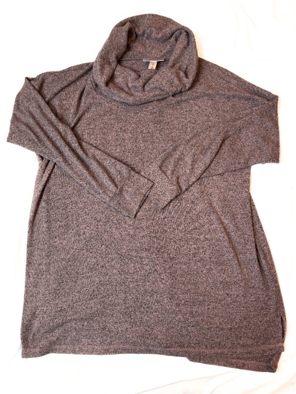 Motherhood Maternity Cowl Neck Soft Sweater Top Size XL Marled Brown/Gray